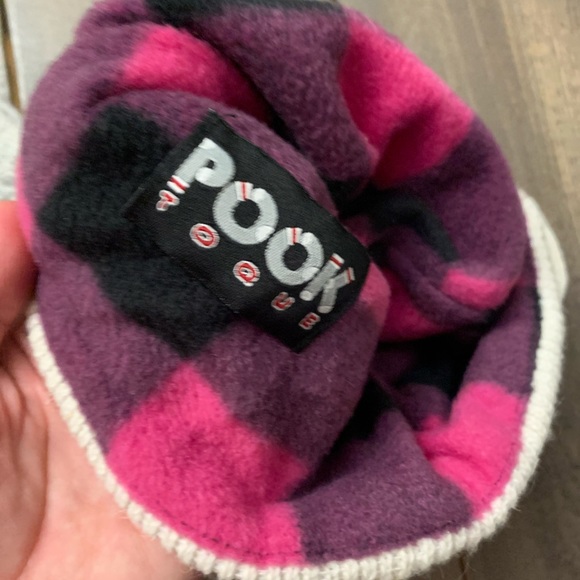 Never worn adorable girls “POOK TOQUE” pink/grey - Picture 4 of 5